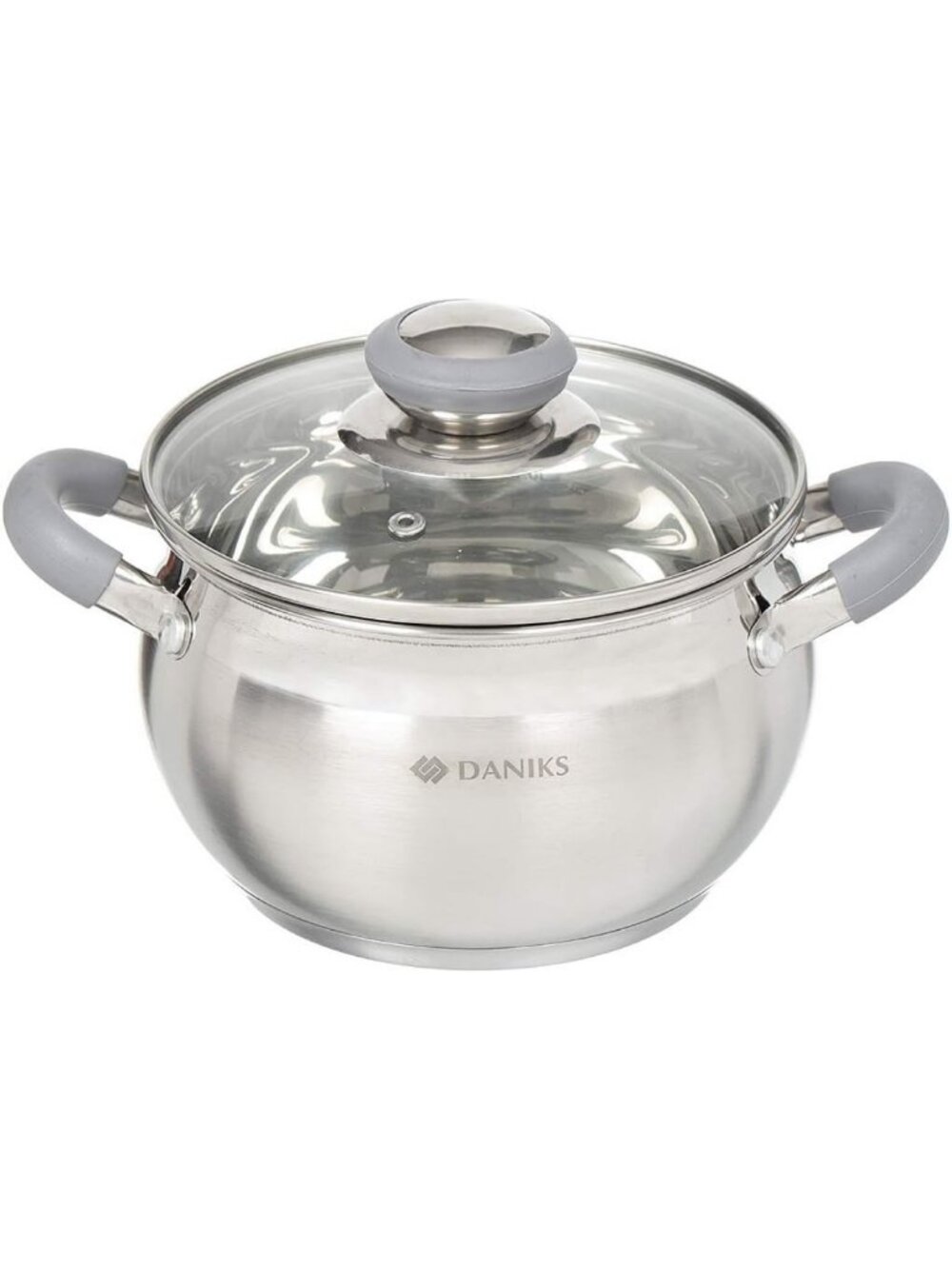 4 Quart Stainless Steel Stock Pot with Glass Lid, Induction Ready, Dishwasher